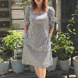 gingham check embroidary