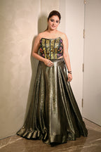 Designer Corset Blouse Lehenga Set with Dupatta