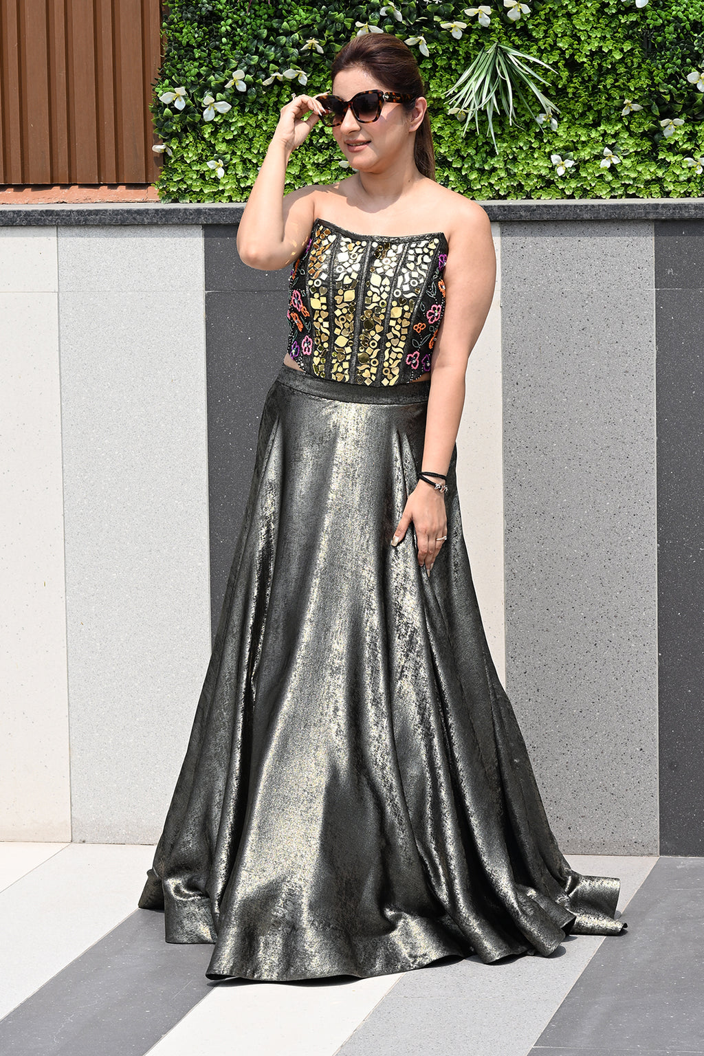 Designer Corset Blouse Lehenga Set with Dupatta
