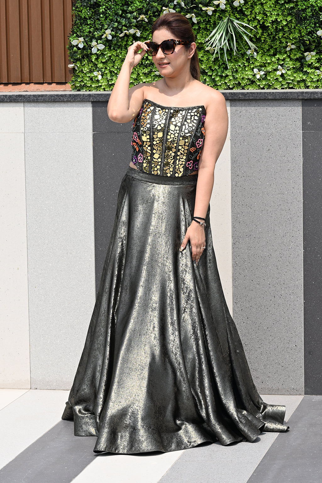 Designer Corset Blouse Lehenga Set with Dupatta