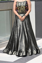 Designer Corset Blouse Lehenga Set with Dupatta
