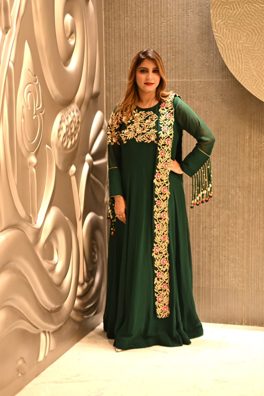 Emerald Green Pure Georgette Suit