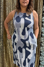 Geometrical Print Dress with Pockets