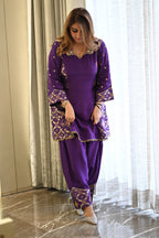 Regal Purple Banarasi & Fine Silk Suit
