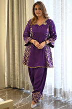 Regal Purple Banarasi & Fine Silk Suit