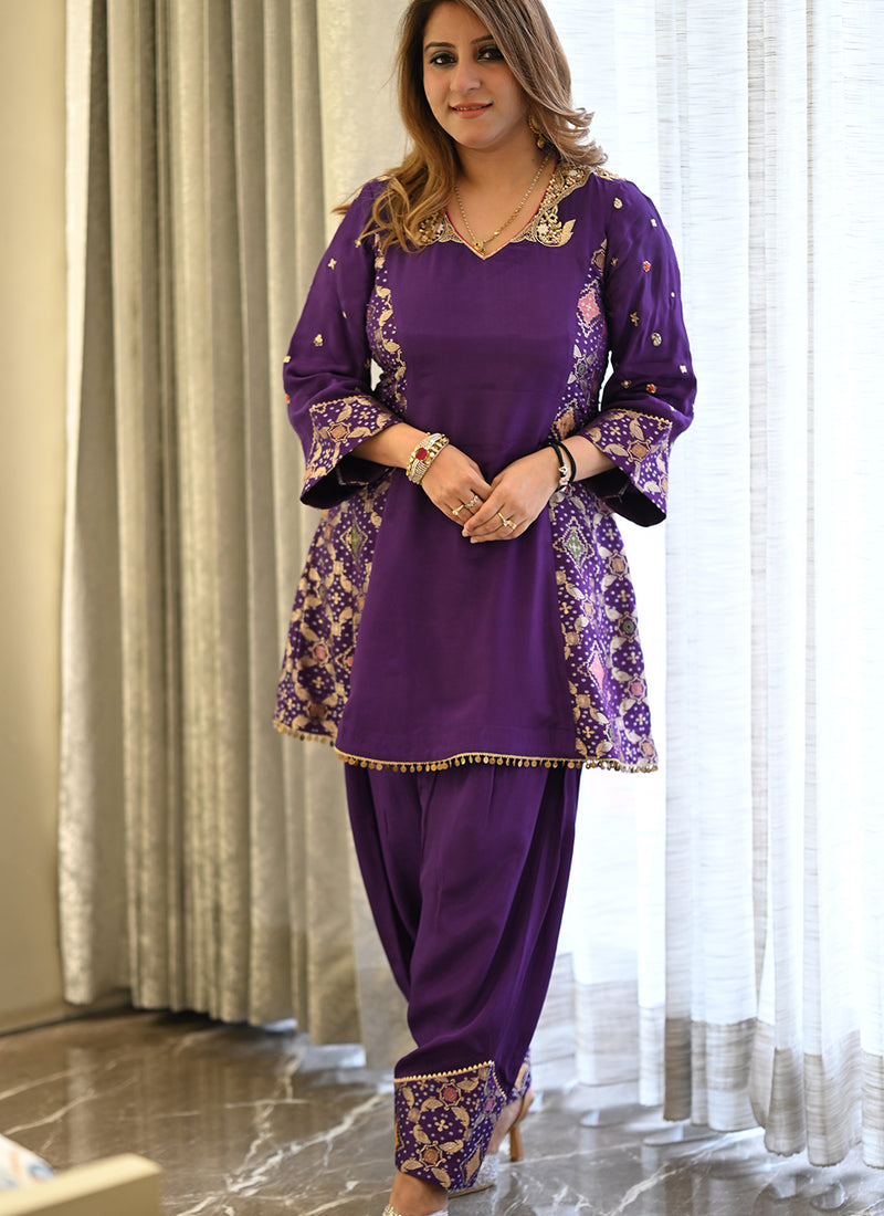 Regal Purple Banarasi & Fine Silk Suit