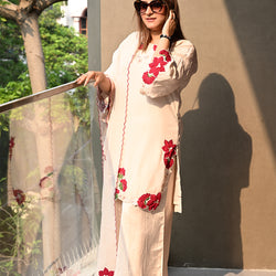 FLORAL APPLIQUE SUIT